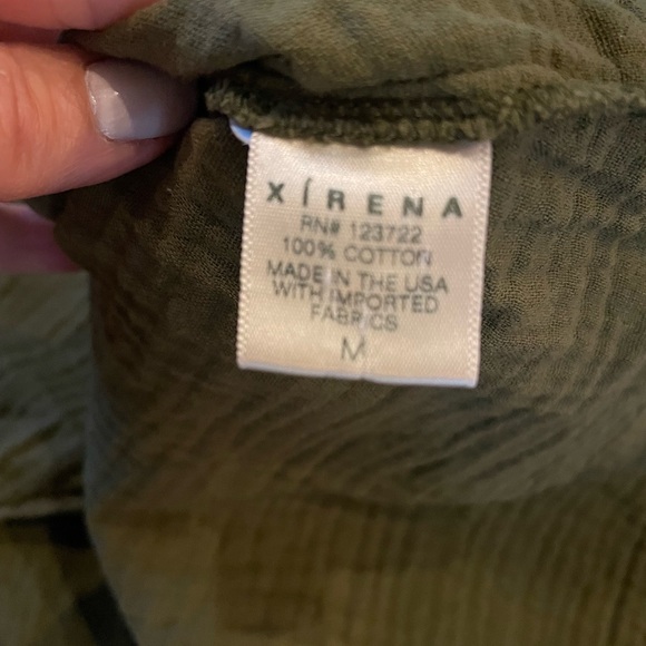 XiRENA Scout Olive 100% Cotton Gauze Button-Front Women’s Medium Shirt $198 MSRP - Picture 7 of 9